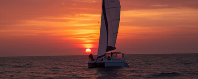 sailboat at sunset — Sail Monterey, from its own website