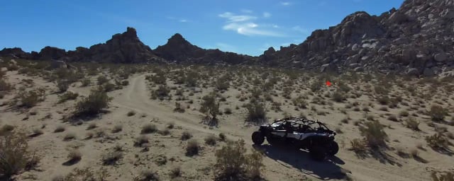 off-road vehicle on desert trail — CaliRide, from its own website