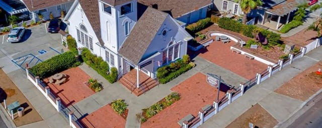 aerial photo of historical society building/grounds — Lakeside Historical Society, from its own website