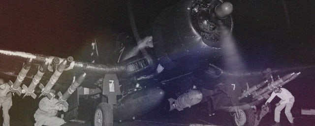 aircraft on flight deck being armed — Flying Leatherneck Aviation Museum, from its own website