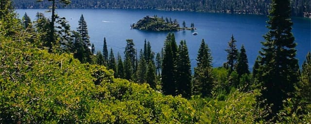 landscape photo of Emerald Bay and Fannette Island — Vikingsholm, from its own website