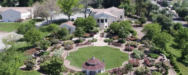 aerial photograph of museum grounds and rose gardens — Edward-Dean Museum & Gardens, from its own website