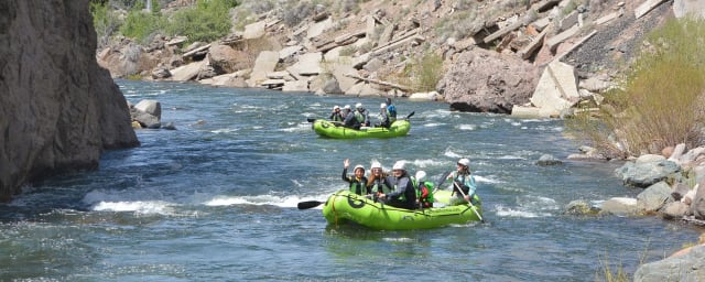 photograph of rafting activity on river — Tributary Whitewater Tours - Truckee River Outpost (Guided Rafting Trips), from its own website
