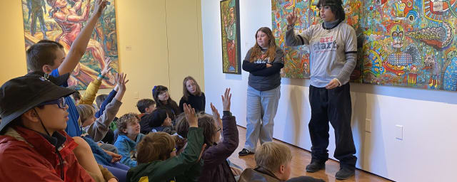 gallery interior with visitors viewing art — Claremont Lewis Museum of Art, from its own website