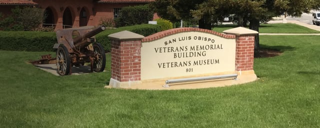 venue entrance sign with monument — Central Coast Veterans Memorial, from its own website