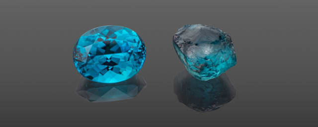 gemstone photograph (cut and rough) — GIA Museum, from its own website