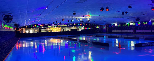 photograph of the venue's defining feature — Dairy Ashford Roller Rink, from its own website