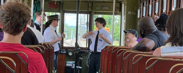 interior of operating vehicle — Pennsylvania Trolley Museum, from its own website