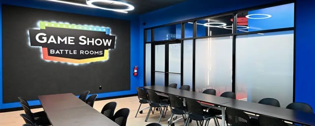interior photograph of battle room venue — Game Show Battle Rooms - Orlando (The Pointe), from its own website