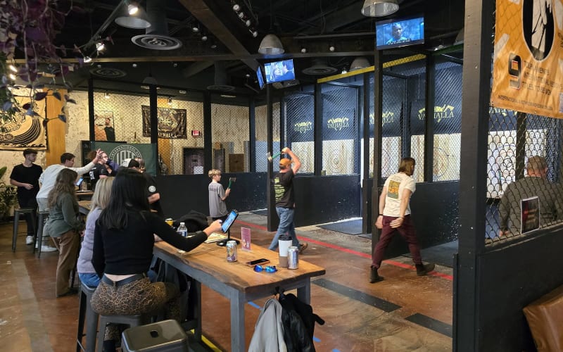 Valhalla Indoor Axe Throwing Asheville, from its own website