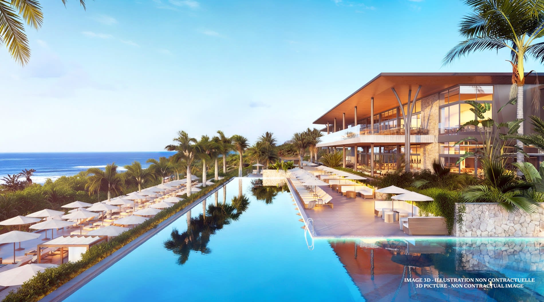 Surfeuse sur la plage de Tinley Manor devant le resort Club Med South Africa Beach & Safari, au KwaZulu-Natal