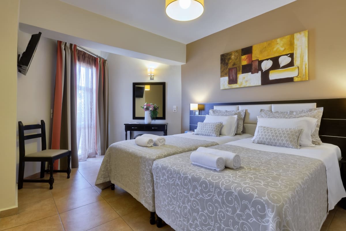 Una habitación del hotel Aphrodite en su configuración actual, antes de la reestructuración