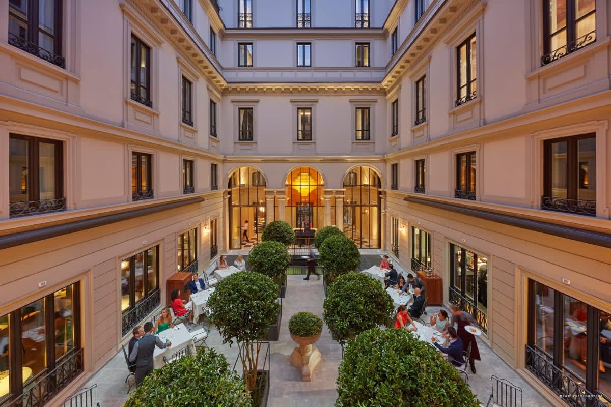 La cour intérieure du Mandarin Oriental de Milan, quatrième position du fonds