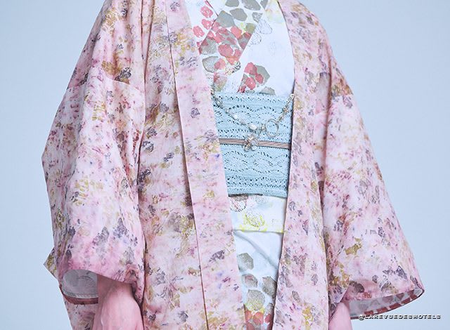 Kimono fleuri de la maison Kimono Yamato, parcours Omotesando et Ura-Harajuku