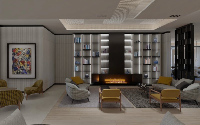 Rendu du futur Debrais Boutique Hotel 5 étoiles sur l'Avenida da Boavista à Porto