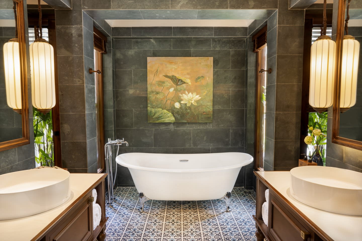 Salle de bain au design Indochine à The Anam Mui Ne