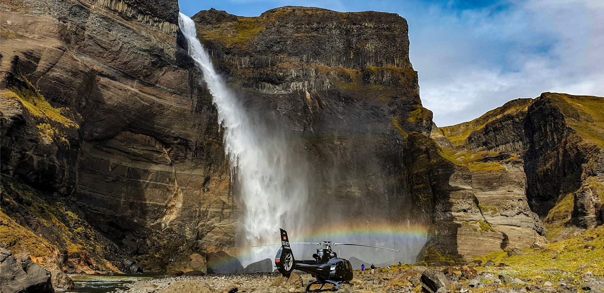 Excursion en hélicoptère au-dessus des cascades, l'été à Deplar Farm