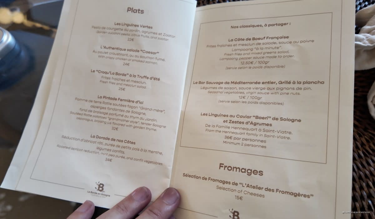 Un plat du restaurant Mémoire · Château La Borde en Sologne · La Revue des Hôtels