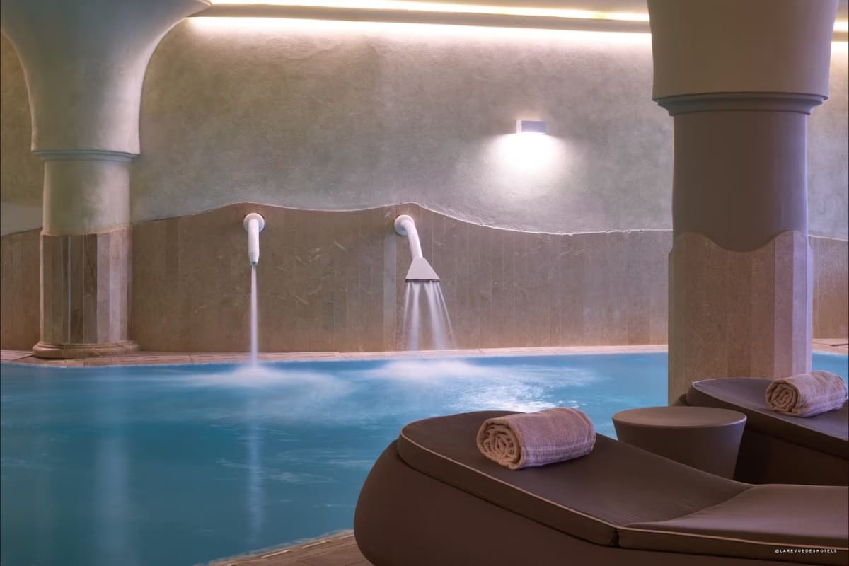 The seawater pool at the Almablu Thalasso & Spa of Almar Timi Ama in Sardinia