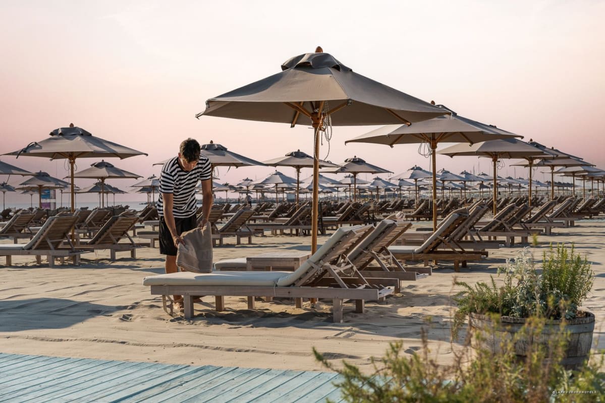 La plage de Milano Marittima, sur la Riviera romagnole, au pied du MarePineta