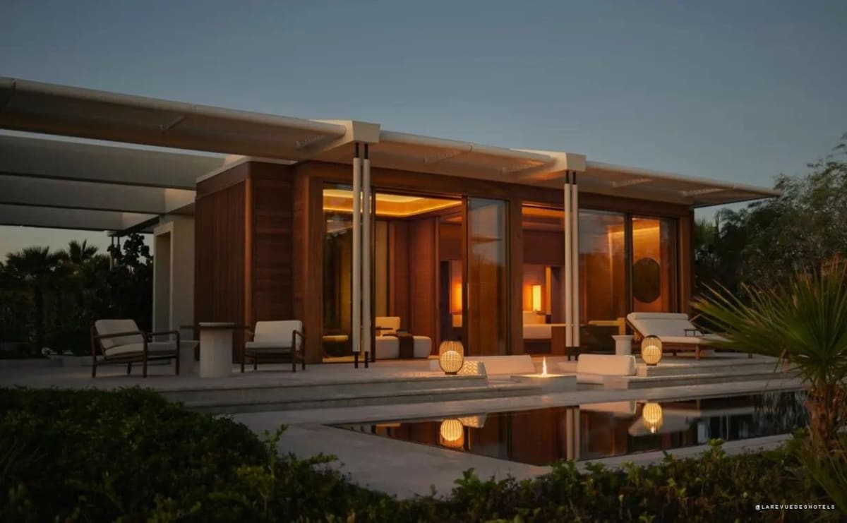 Une Estuary Casita de l'Amanvari à la tombée de la nuit, Los Cabos