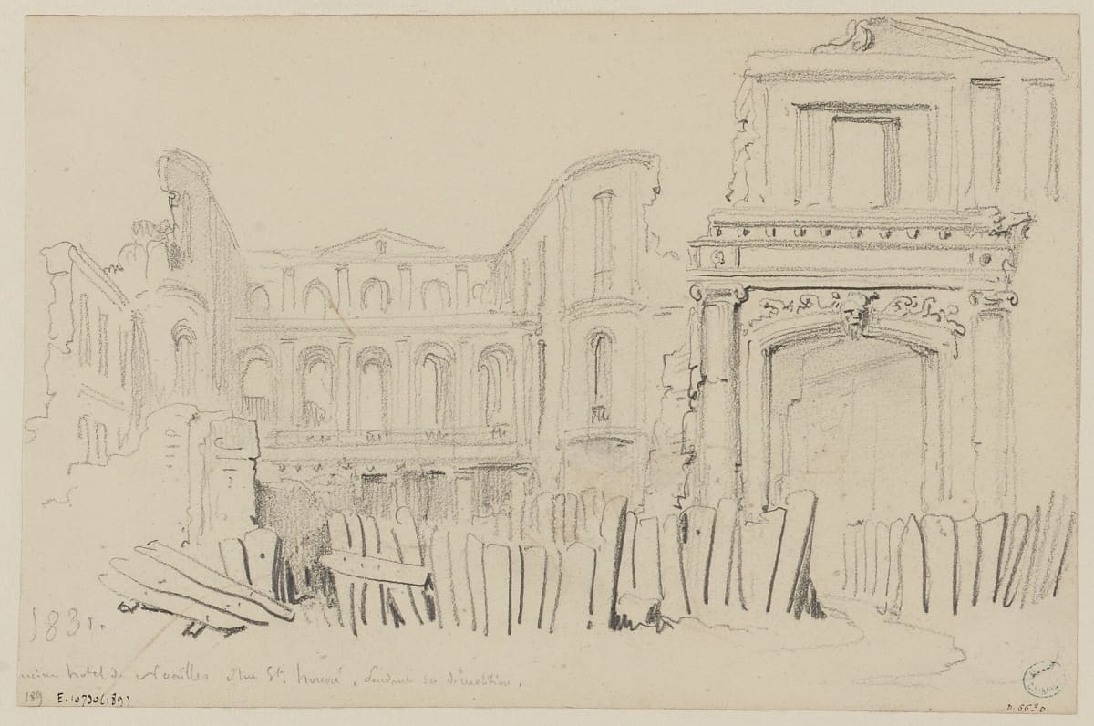 L'hôtel de Noailles rue Saint-Honoré pendant sa démolition en 1830