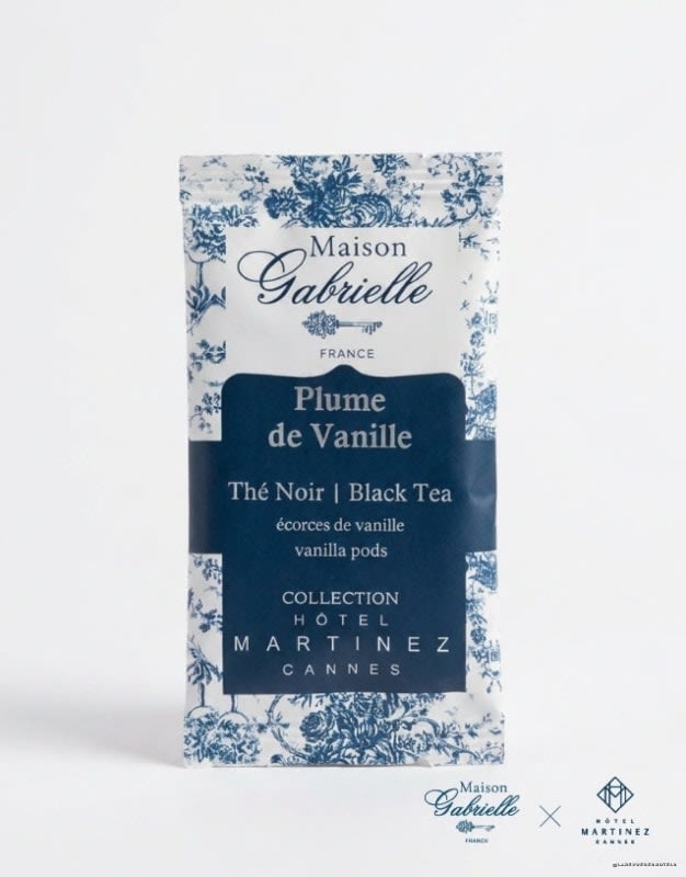 Sachet de thé Plume de Vanille Maison Gabrielle collection Hôtel Martinez Cannes