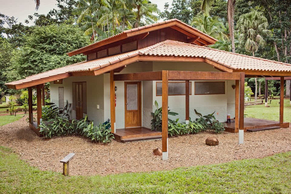 Un bungalow du Cristalino Lodge, ouvert sur la foret
