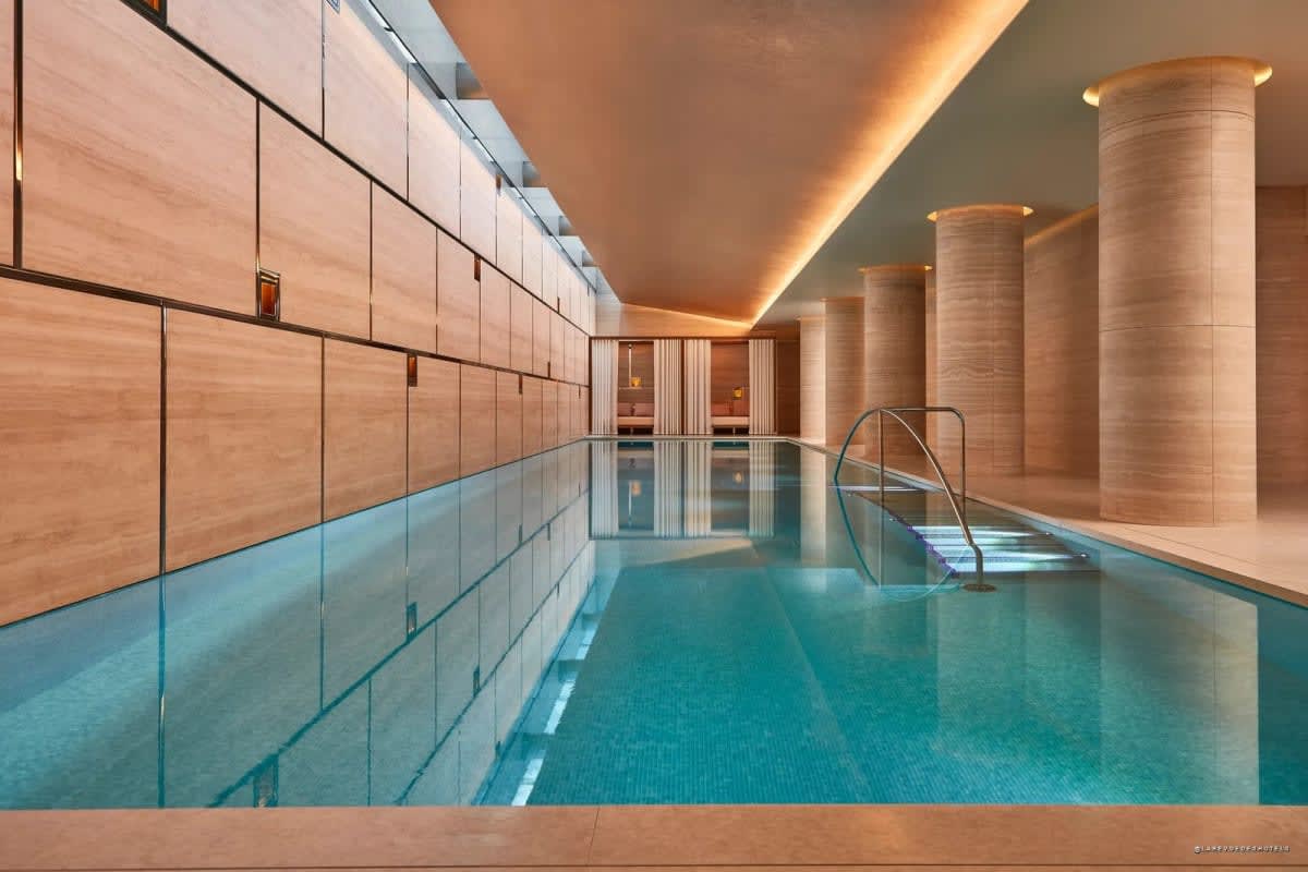 The pool at the Surrenne longevity club beneath The Emory hotel in London