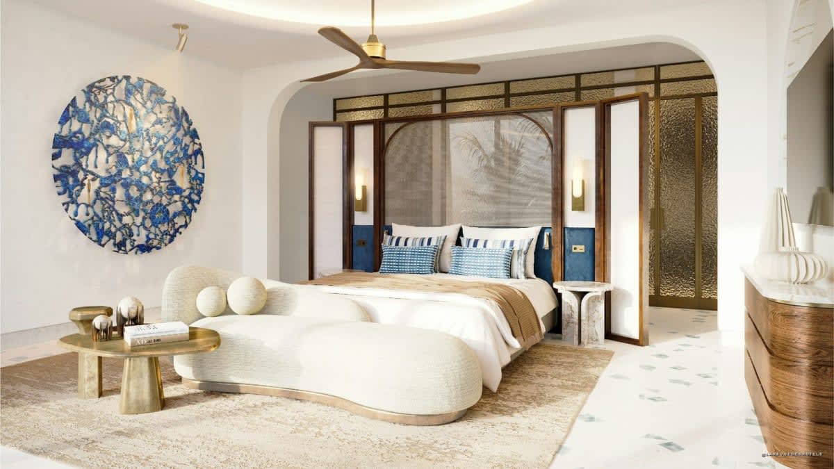 La chambre d'une Cliff Villa du Nammos Resort AMAALA