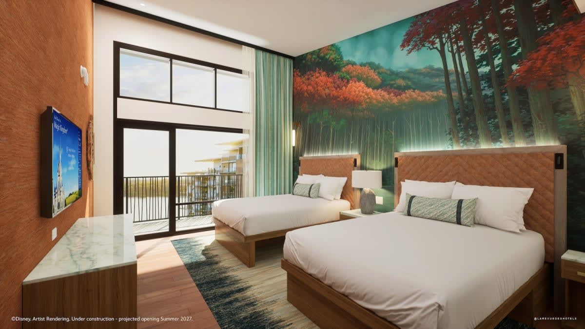 A room opening onto Bay Lake