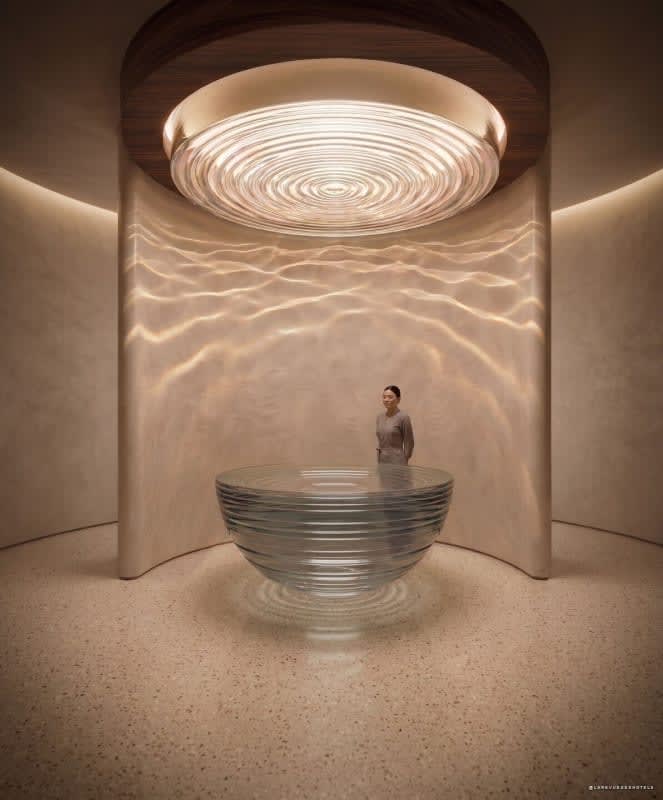 La cuve de verre du scanner, dans sa salle ronde