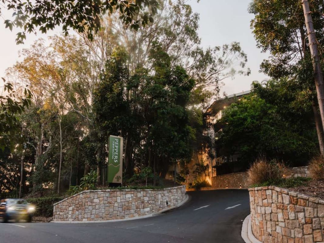 Entrance to the Peppers Clear Mountain estate in the Queensland bush