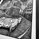 Guernsey | Cow in High Street | Original thumbnail 2