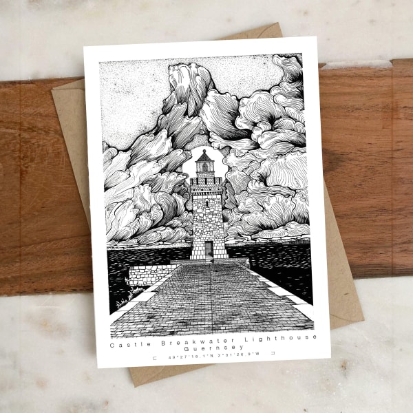 Guernsey | Castle Breakwater Lighthouse | Card