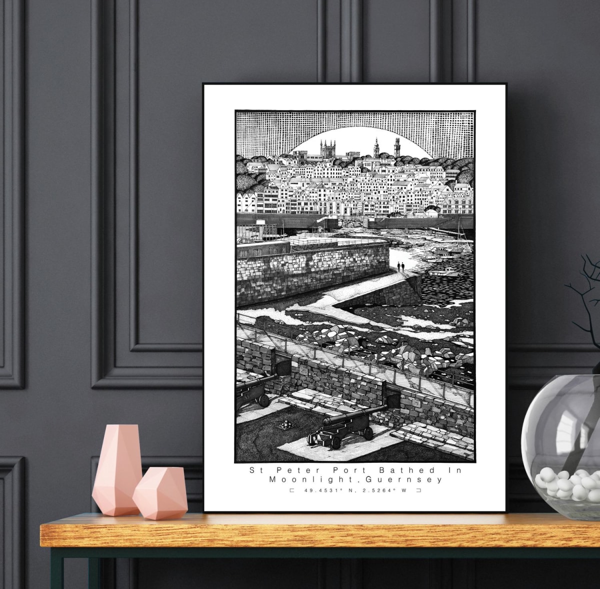 Guernsey | St. Peter Port Bathed in Moonlight | Open Edition