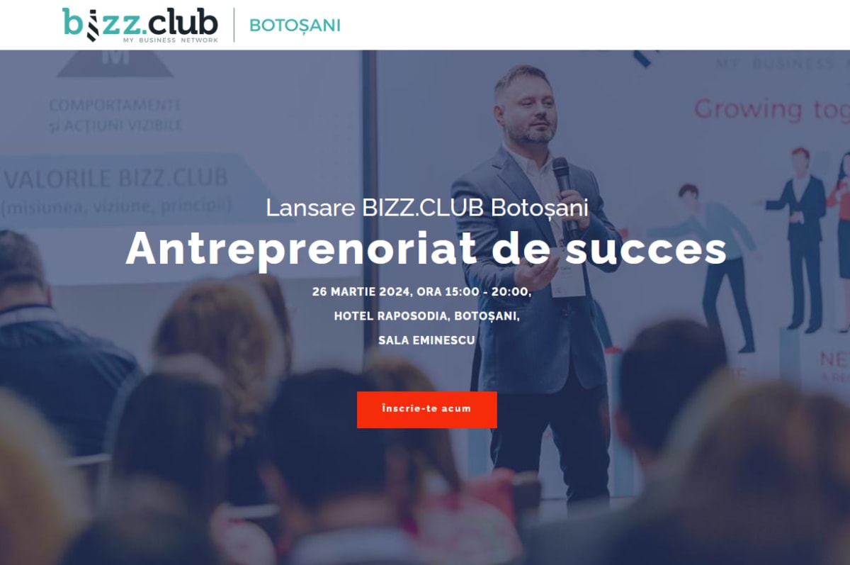 Lansare BIZZ.CLUB Botoşani: Antreprenoriat de succes Lansare BIZZ.CLUB Botoşani: Antreprenoriat de succes