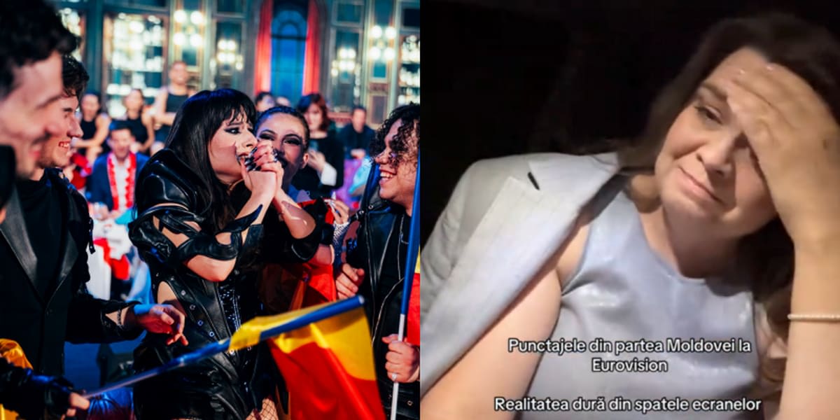 Reprezentanți Eurovision în timpul finalei de la Viena, scena cu voturile controversate