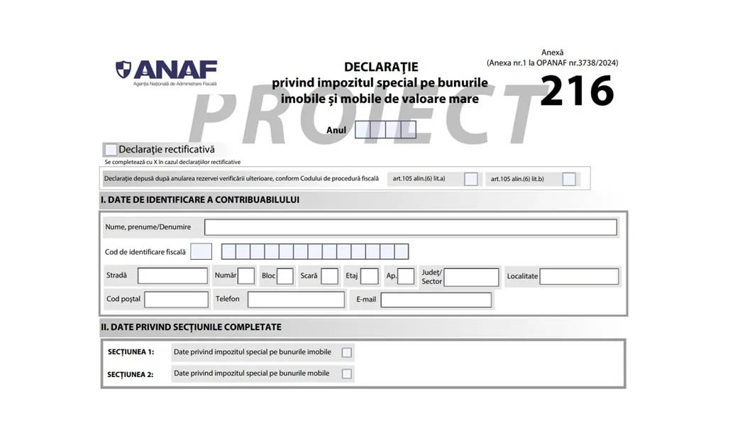 Proprietar de vilă și mașină de lux completând Formularul 216