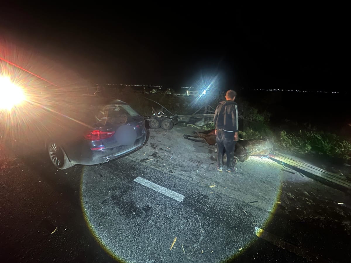 Mașină și căruță accident rutier Galați Mașină și căruță accident rutier Galați