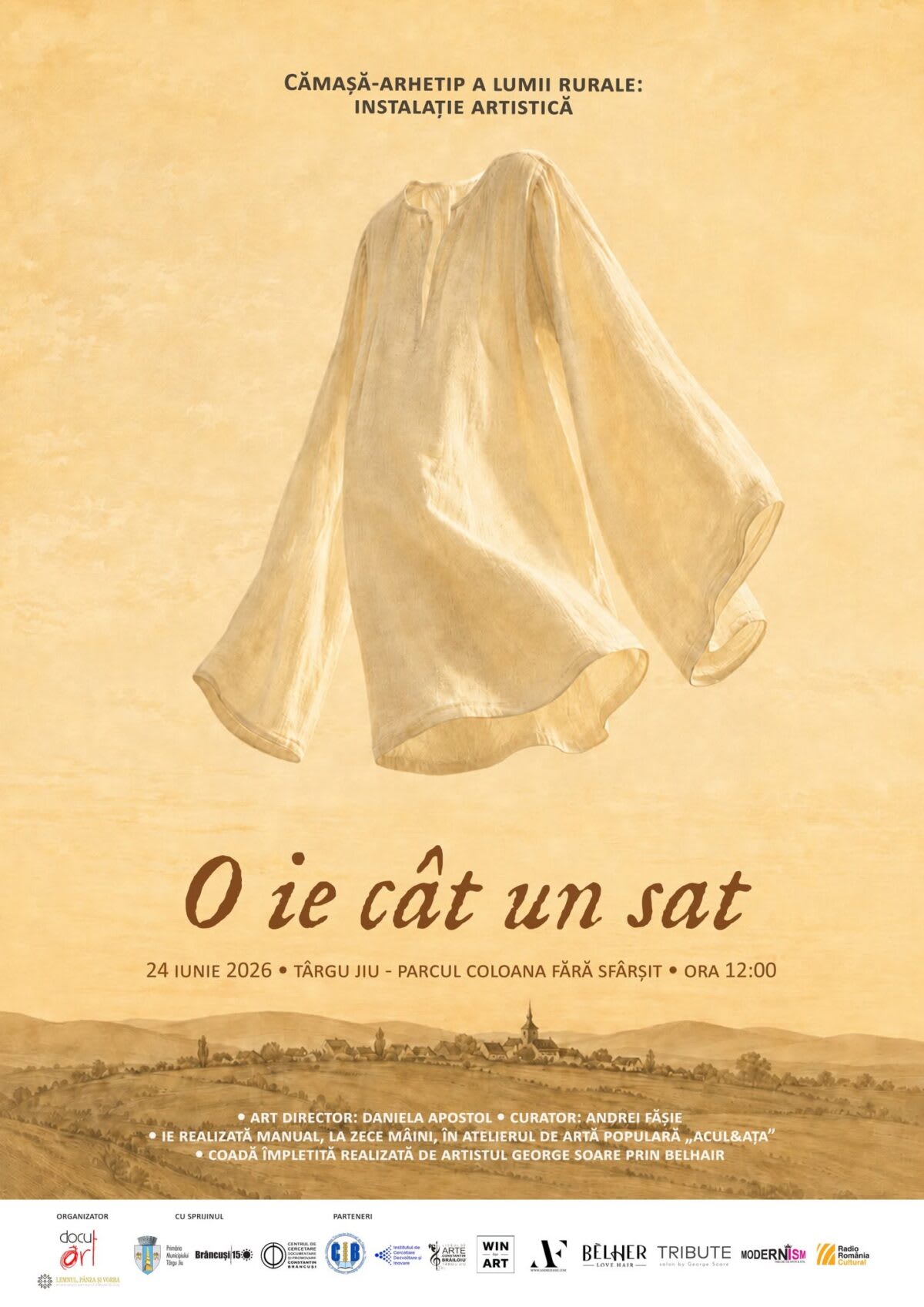Instalație artistică a unei ie tradiționale românești la Târgu Jiu Instalație artistică a unei ie tradiționale românești la Târgu Jiu