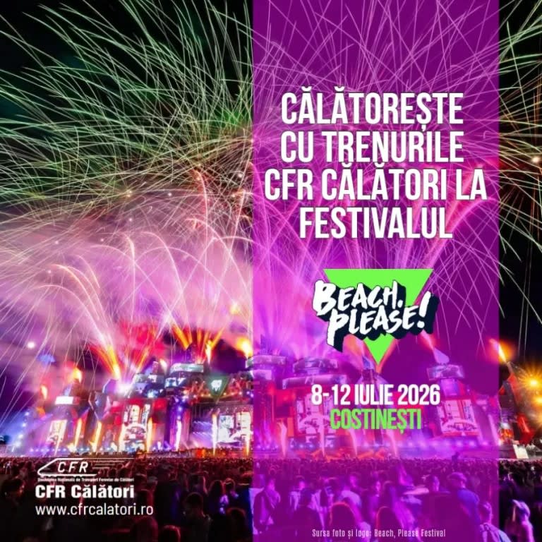 Tren CFR circulând pe litoralul românesc în timpul festivalului Tren CFR circulând pe litoralul românesc în timpul festivalului