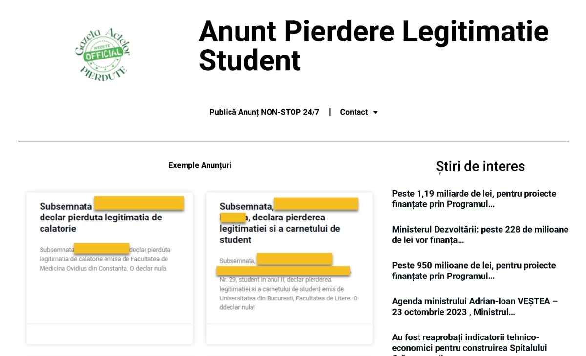 Student Galați cu acte de studii în mână
