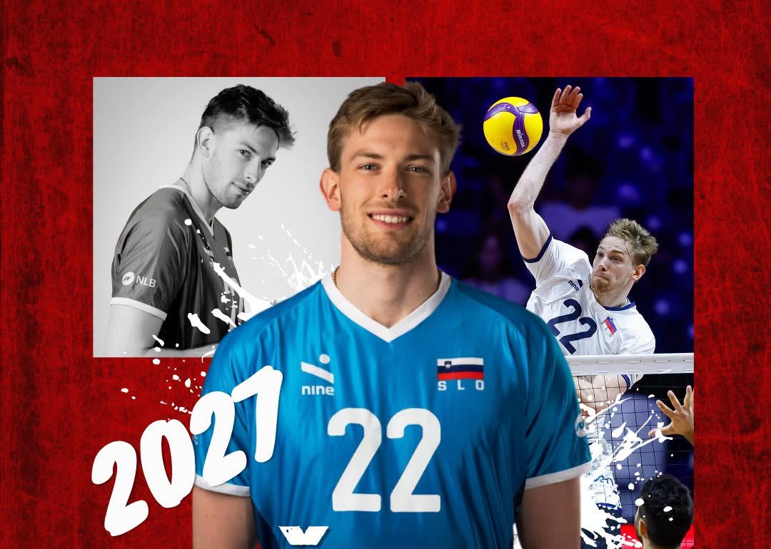Jucător de volei sloven în acțiune pe teren