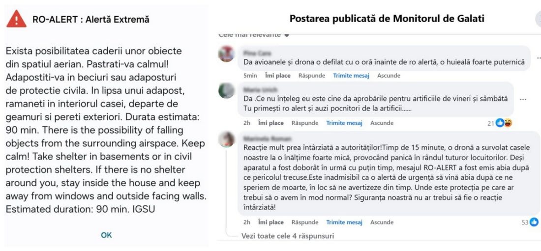Avioane de luptă și drone survolând cerul din Galați Avioane de luptă și drone survolând cerul din Galați