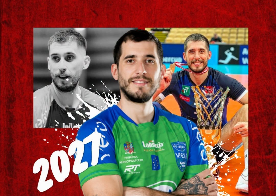 Brazilian voleibalist Luan Weber în acțiune pe teren