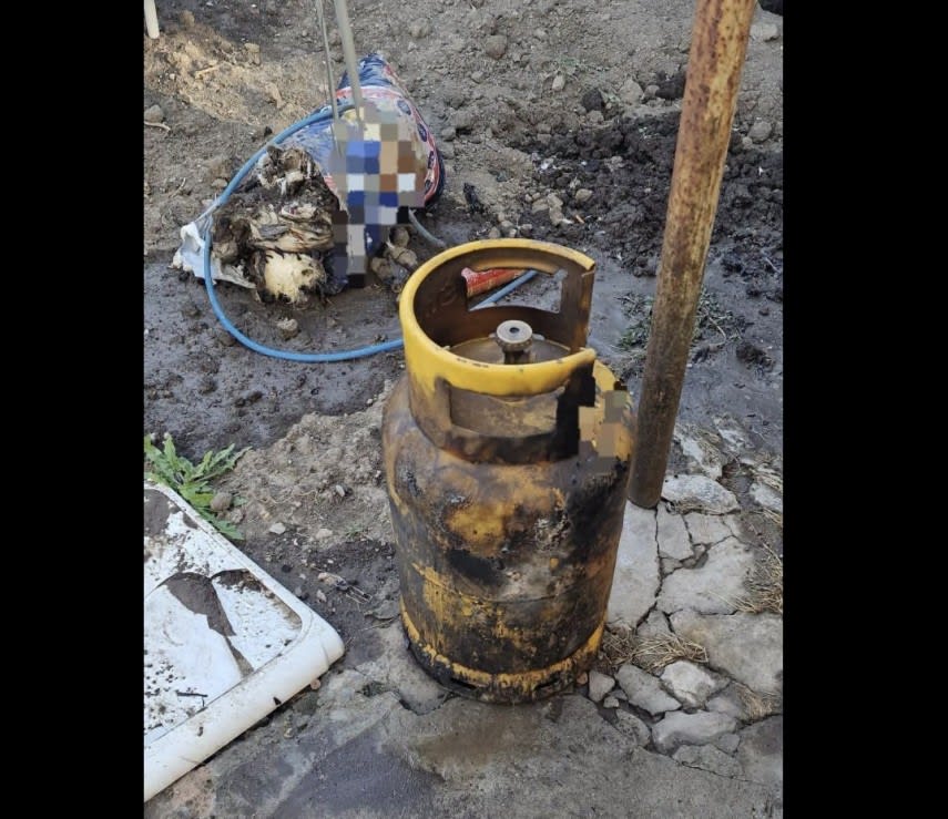 Echipaj de intervenție la fața locului, stingere incendiu butelie Echipaj de intervenție la fața locului, stingere incendiu butelie