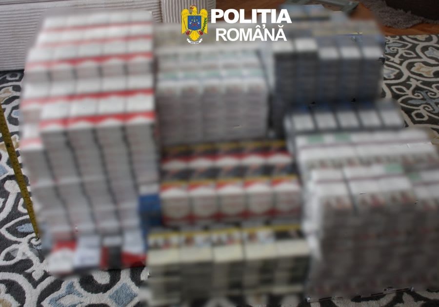 percheziție poliție Piața Rogerius, confiscare țigări de contrabandă percheziție poliție Piața Rogerius, confiscare țigări de contrabandă