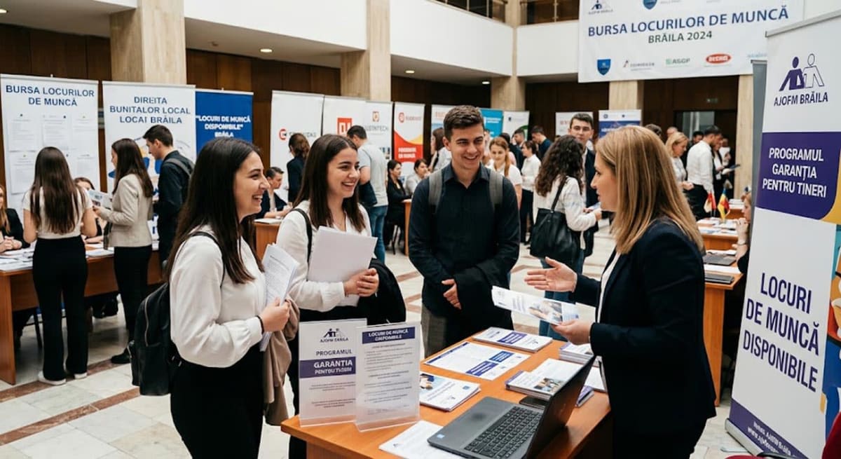 angajatori și absolvenți la eveniment de recrutare