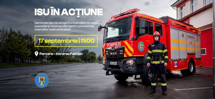pompieri demonstrație stingere incendiu autovehicul